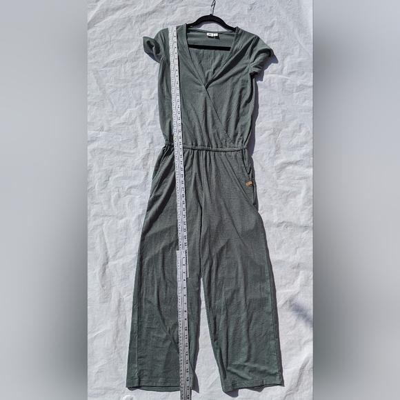 10 Tree  Tentree Agave Green Blakely Shortsleeve Knit Jumpsuit Woman's XS Boho - Picture 5 of 7